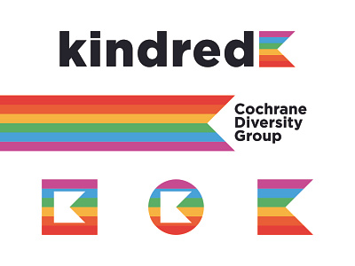 Kindred Cochrane Pride Society - Brand Lock-Up badge badge design branding branding design design illustration inclusion lgbtq logo logo design typography