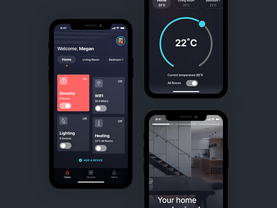 Smart Home Concept app appdesign concept design home productdesign smarthome ui