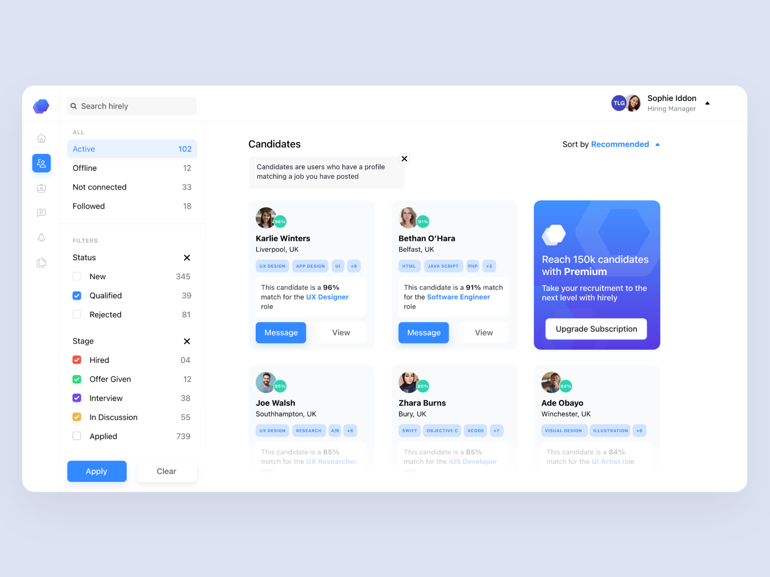 Recruitment Platform by Sophie Iddon - Product Designer on Dribbble