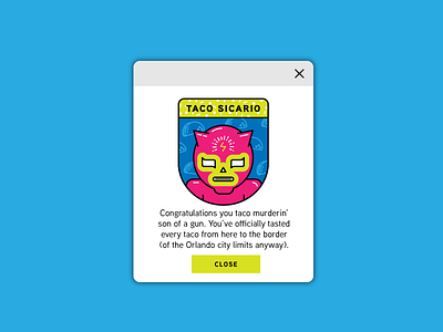 Daily UI 084 - Badge 084 badge daily design hitman luchador orlando sicario tacos ui