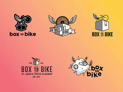 Box to Bike Logo Concepts bike box identity logo