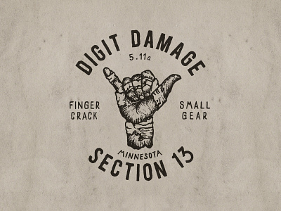 Digit Damage Badge badge climbing hand drawn handlettering illustration logo nature illustration rock climbing type typography