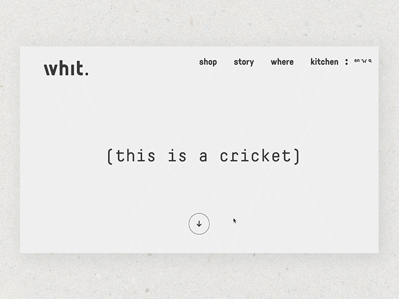 Whit cricket pasta - website landing page