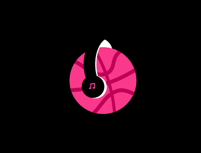 Dribble Music adobe basketball branding conceptual dribbble best shot dribble hiphop illustration logo minimalist logo music player negative space logo pop art vector