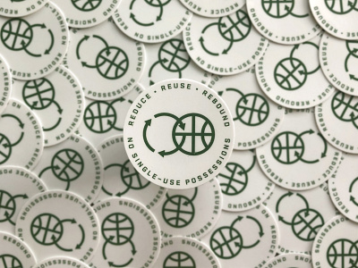 Reduce Reuse Rebound Sticker basketball compost eco friendly global warming green nba rebound recycle reduce reuse sports sticker stickermule