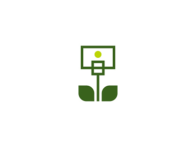 Hoop Flower basketball botanical flower garden icon leaf logo nba plants sports vector