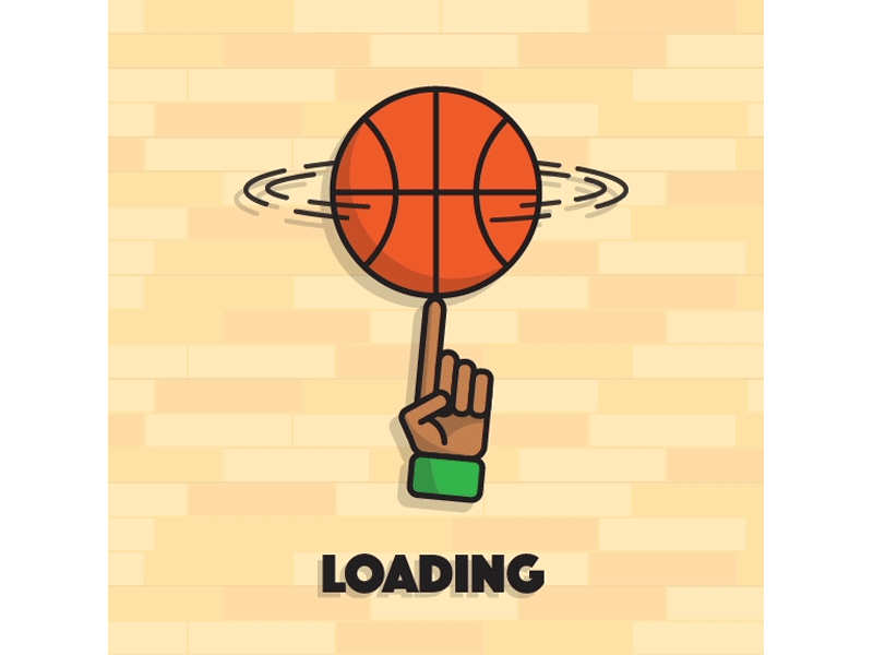 Loading aba animation ball basketball hardwood hoops loading nba spinning sports