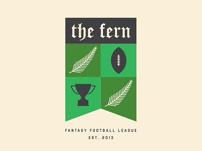 The Fern banner coat of arms fantasy fern flag football league trophy