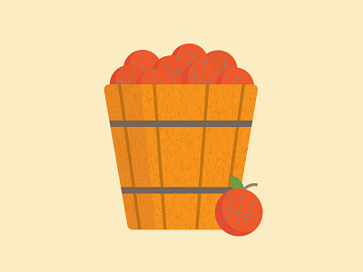 Peach Basket ball basket basketball fruit hoops illustration nba peach sports