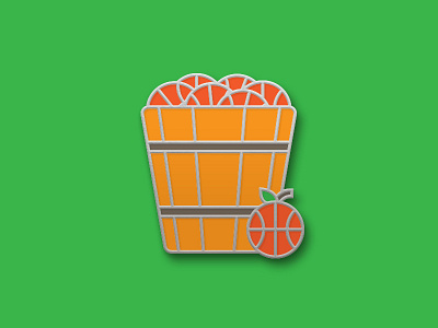 Peach Basket Enamel Pin ball basket basketball enamel fruit hoops illustration nba peach pin sports