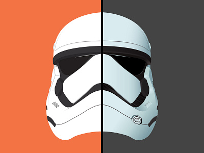 First Order Stormtrooper Helmet dark side depth flat gradient helmet illustration jedi sith star wars stormtrooper the force