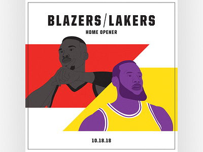 Blazers Home Opener Graphic ball basketball damian home opener hoops illustration james la lakers lebron lillard nba opening night portland ripcity showtime social social media sports trail blazers