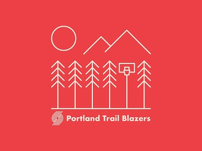 Portland Trail Blazers x Northwest 1 ball basketball blazers camping hoops illustration mug nature nba northwest outdoors pnw portland ripcity sports trail blazers trees