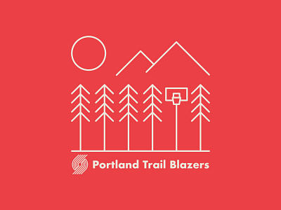 Portland Trail Blazers x Northwest 1 ball basketball blazers camping hoops illustration mug nature nba northwest outdoors pnw portland ripcity sports trail blazers trees