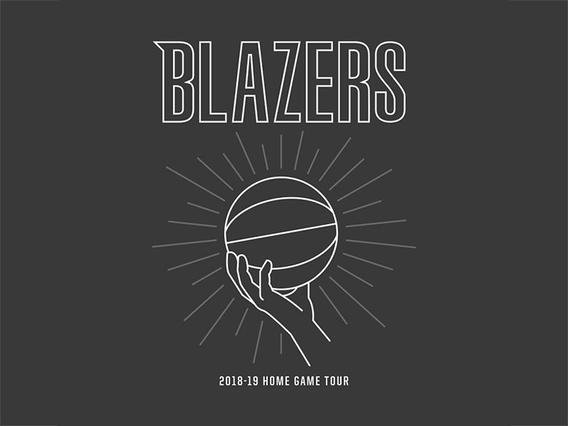 Blazers Tour Tee ball band basketball concert hoops illustration nba portland ripcity shirt sports t shirt tee tour trail blazers
