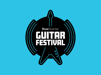 Guitar Festival amp branding festival flying v guitar line logo metal music portland rock sound vector