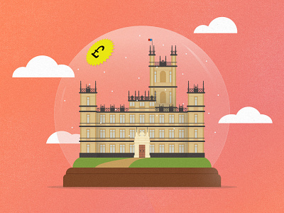 Downton Abbey Snow Globe british castle clouds downton abbey editorial globe illustration snow globe television the ringer tourists vector