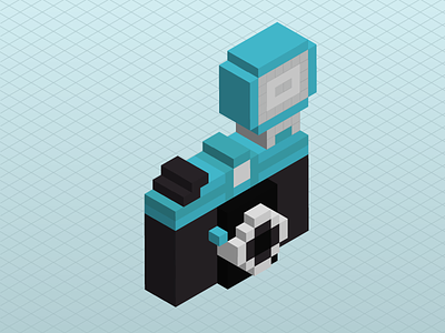 3D Pixel Camera 3d camera diana illustration illustrator isometric lomography pixel