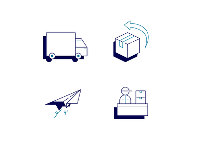 Logistic Icons box browser clean delivery delivery app delivery truck design flat icon icons icons design icons set illustration ios logistic minimal post return truck ui