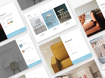 Furniture Store Website chair clean dashboard decor design ecommerce flat furniture ios minimal online store shop simple sofa store ui ux web webdesign white