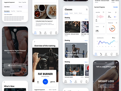 Workout Fitness App Refresh app appdesign blue clean dashboard design fitness fitness app flat gym health ios minimal simple ui ux weight white workout workout app