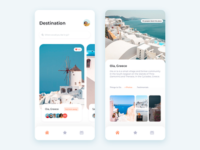 Travel App app appdesign article blog clean dashboard design destination flat ios photos review travel travel app ui ux vacation web webdesign white