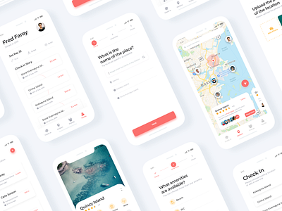 Harbor Travel App app appdesign article checkout clean dashboard friend ios location location app map mapbox profile travel travel app ui ux web webdesign white