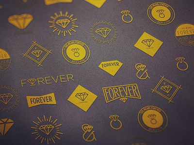 Diamonds are Forever. ampersand badges denim diamonds gold hipster love photoshop magic proposal texture