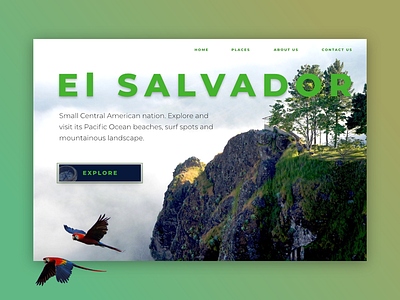 Explore El Salvador affinity designer landing page latinamerica ui ux