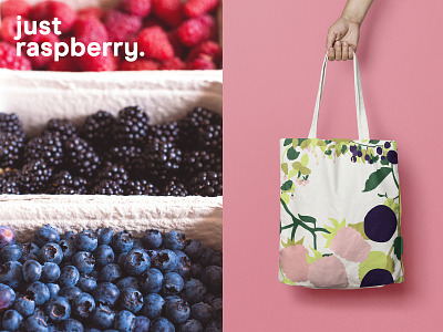 Raspberry Tote Bag brand branding digital drawing illustration jugos juice tote