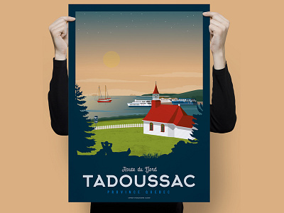 Tadoussac - Quebec Retro Travel Poster Illustration