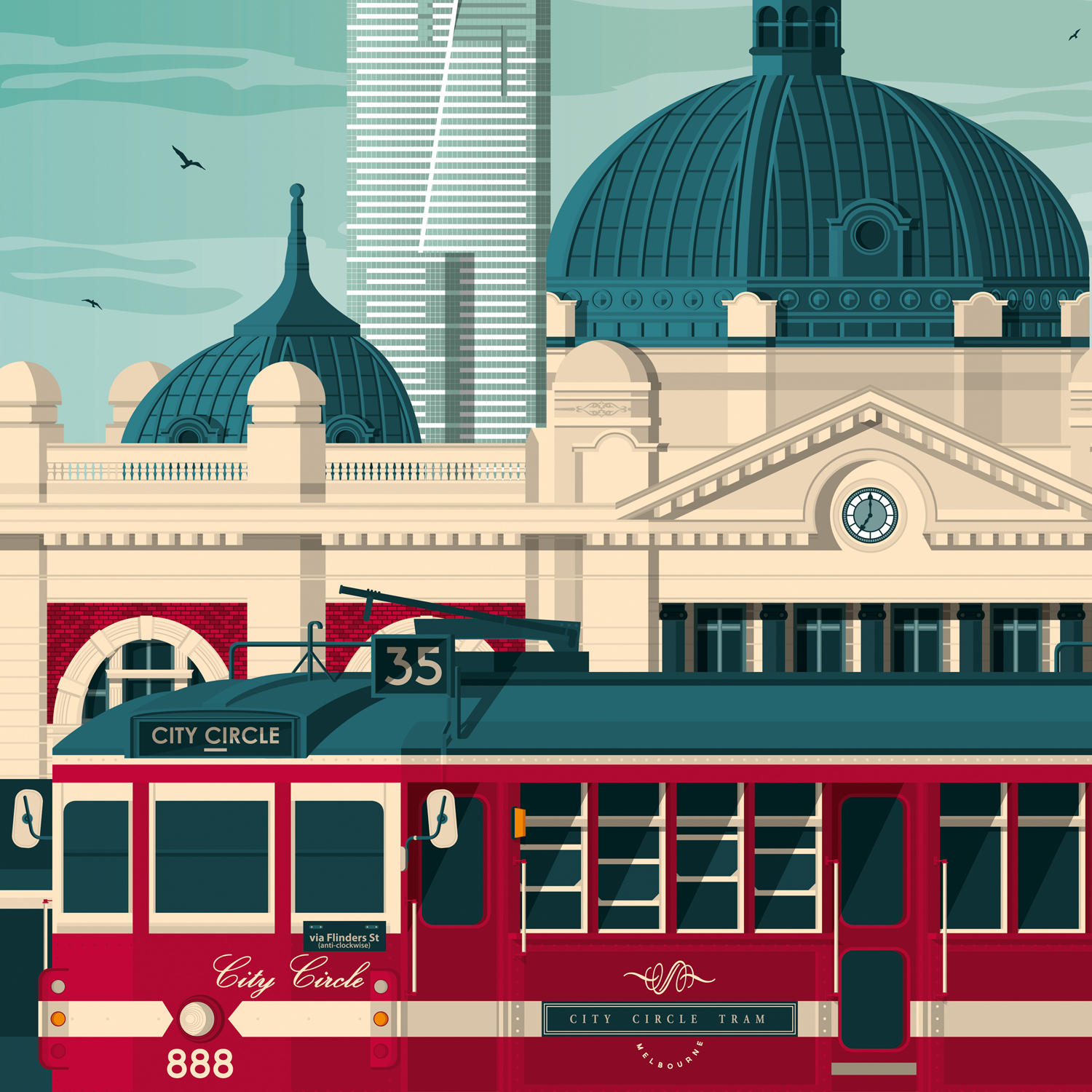 Melbourne Australia Retro Travel Poster Illustration By Francesco Di Beutierio On Dribbble 