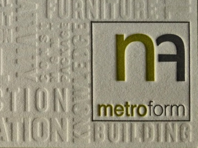 Metroform Business Card 3 colors business card dolcepress letterpress metroform pms edging