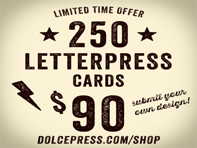 KICKASS LETTERPRESS BUSINESS CARD SALE! letterpress business card business card sale dolcepress