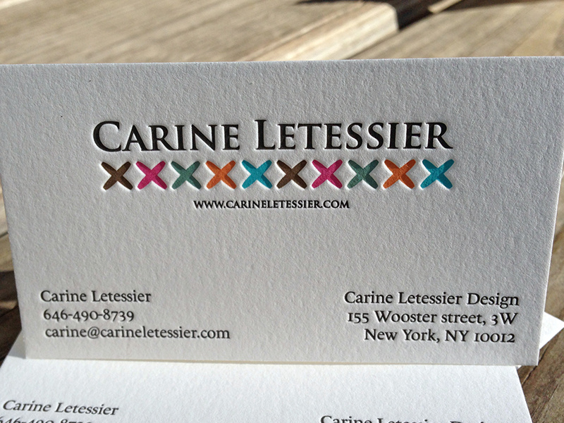 Letterpress by Dolce Press carine letessier handbag designer letterpress dolce press business card