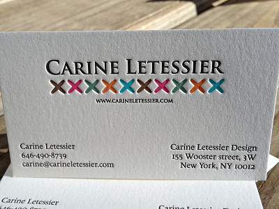 Letterpress by Dolce Press business card carine letessier designer dolce press handbag letterpress