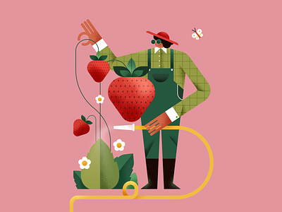 Berry berry strawberry berry berry 🍓 affinity designer berries berry character design flat garden girl graphic graphic design illustration nature strawberries strawberry vector