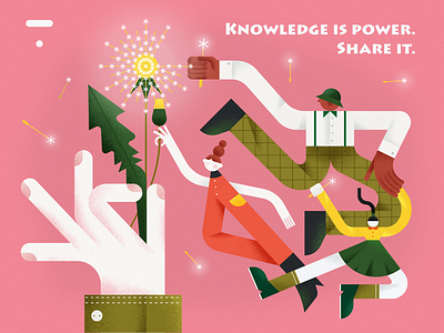 Knowledge is power. Share it. affinity designer character flat girl graphic design illustration vector