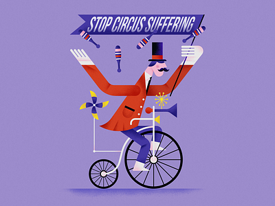 Stop circus suffering affinity designer character circus design flat graphic design illustration vector