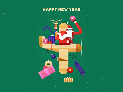Happy new year! affinity designer character christmas flat graphic design happy holidays illustration new year santa vector winter