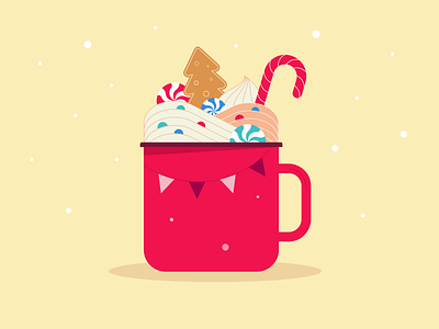 Merry Christmas! affinity designer candy character cup flat graphic design holiday illustration merry christmas sweet tea vector winter