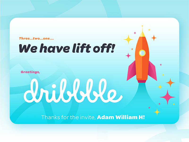 We have lift off! | Dribbble debut shot space ship rocket landing page gradient flat typography vector graphic design illustration debut