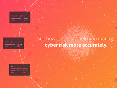 Corax — Database Visualization big data branding cyber cyber security cybersecurity data data visualization data viz database dataviz gradient insurance risk technology vector