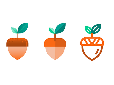 One Acorn, Three Ways — Illustrated Icons