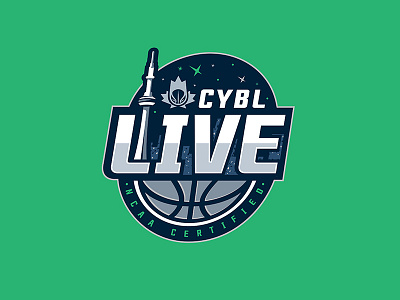 Live basketball illustration logo sports branding