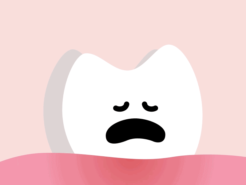 toothache ache animation flat funny loop motion graphic pink