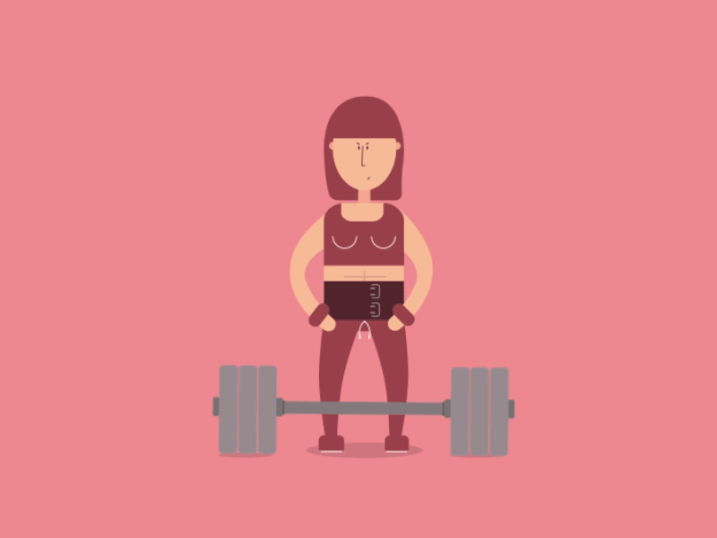 Unexpected! animation character design funny girl gym motion graphic