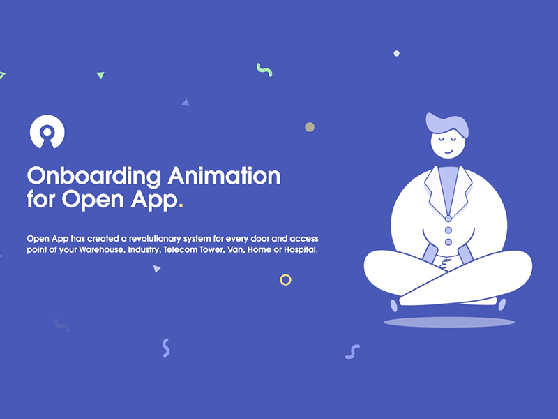 OpenApp animation app design character design confetti creative loop peace web design