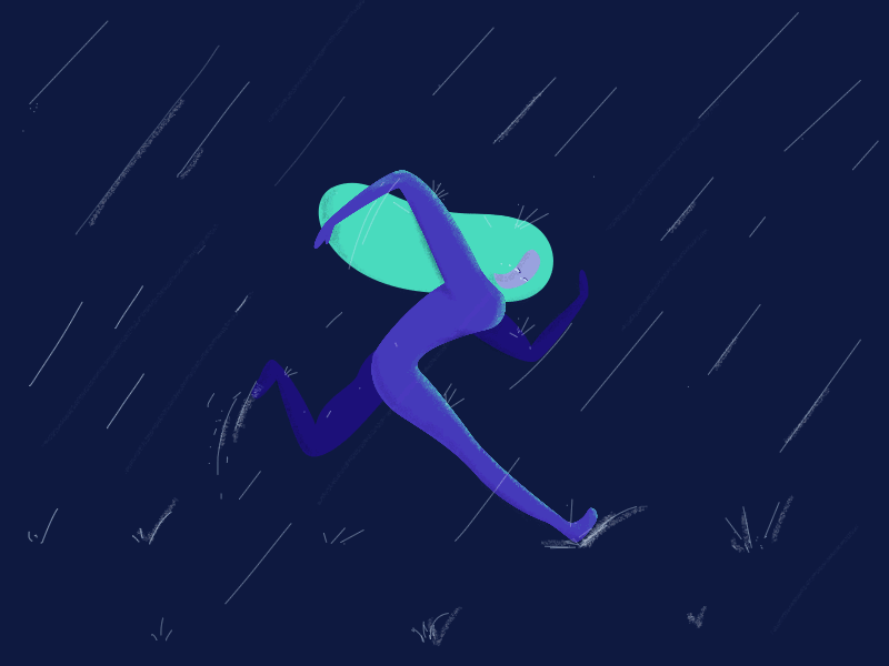 Sometimes it's hard animation characters framebyframe gif loop motiongraphic photoshop rain run