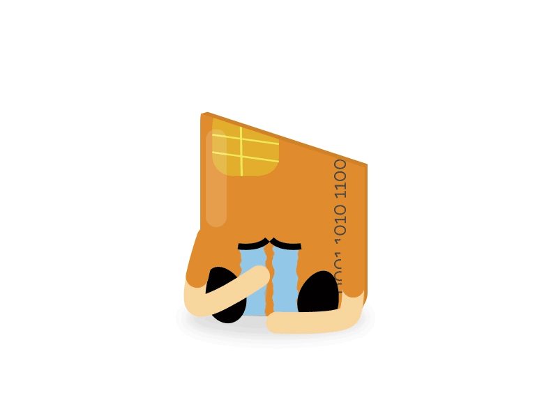 Superflash bank card character cry gif illustration mmoney motiondesign sad tears